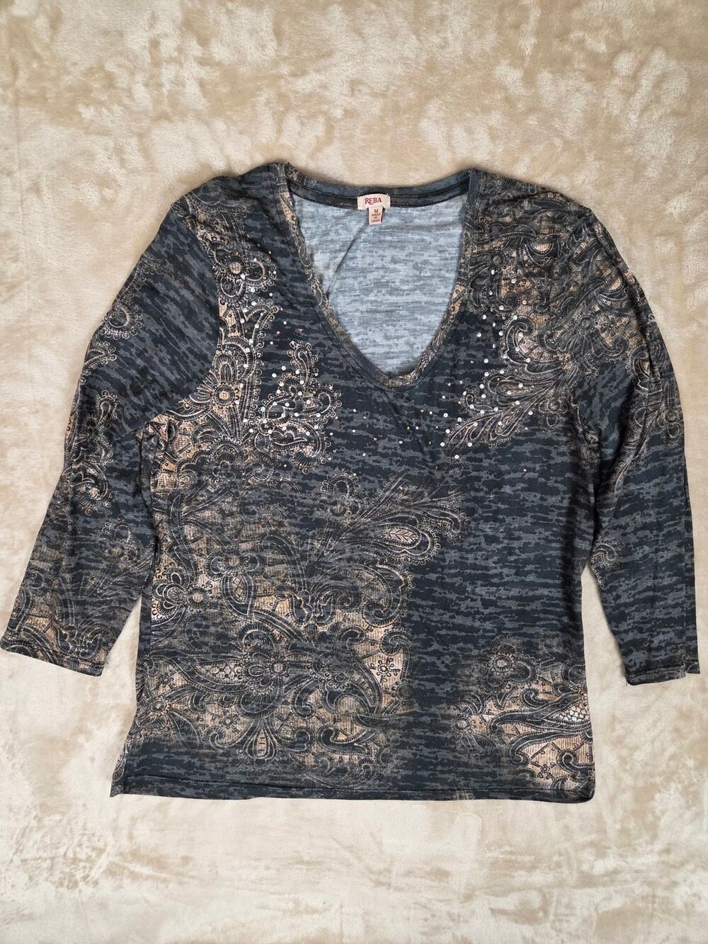 Reba M Multicolored V-neck Top